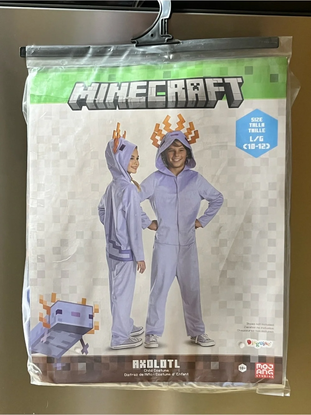Minecraft Axolotl Costume L 10-12 NWT New in Package Halloween